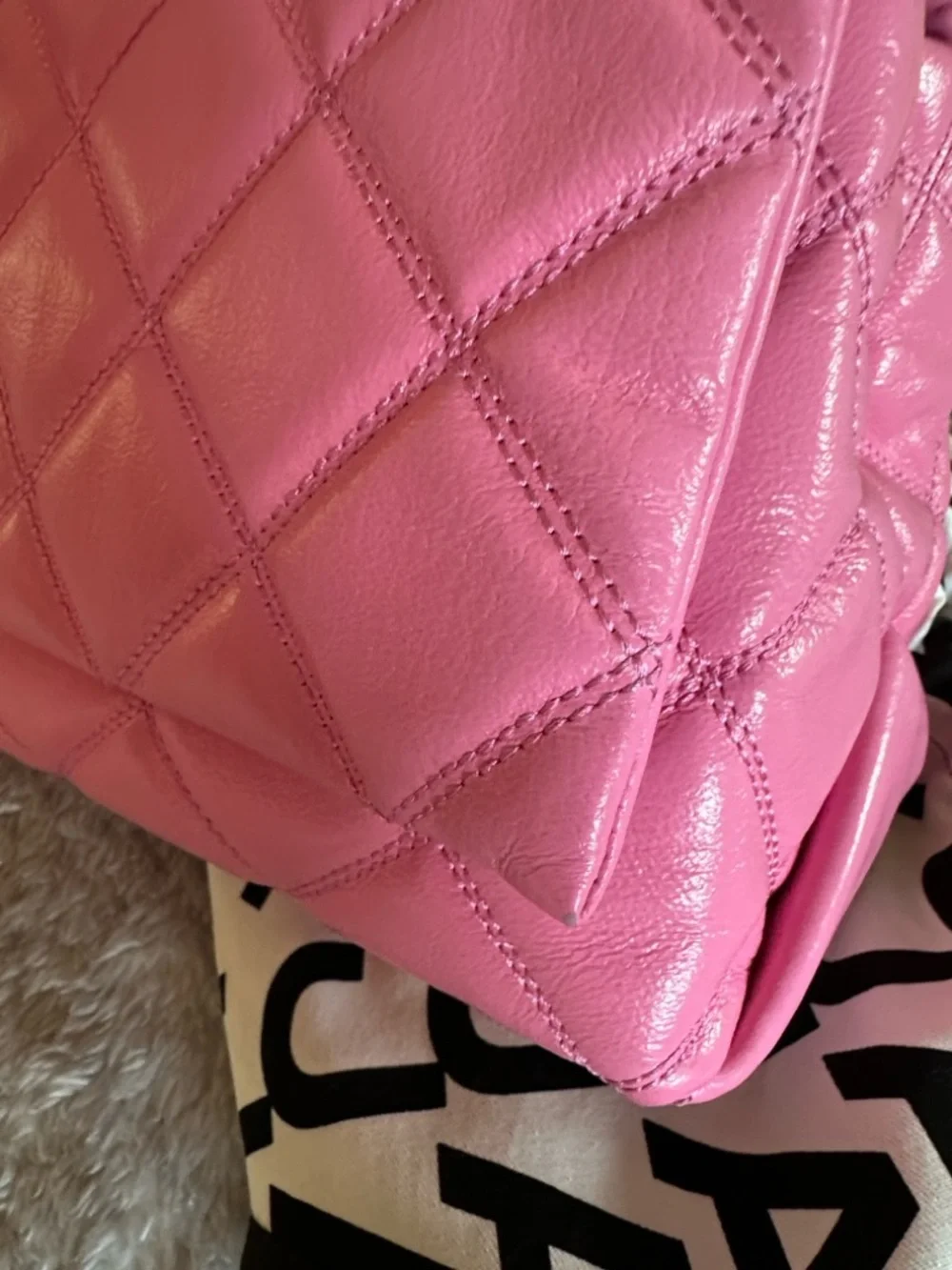 Authentic Marc Jacobs The Quilted Dual Convertible Shoulder Bag Bow Pink - Picture 3 of 16